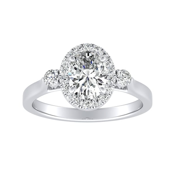 Shop Auriya Platinum GIA Certified 1 1/4ct TDW Oval Halo Diamond