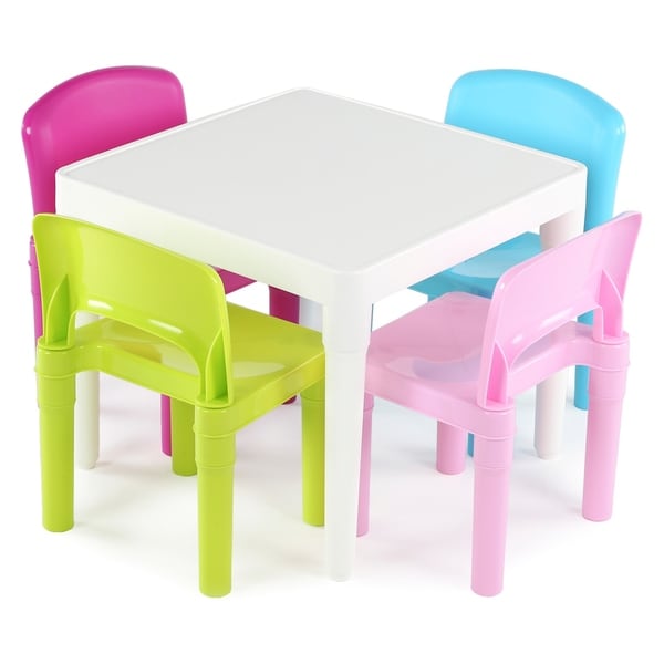 white plastic kids table