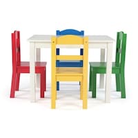 Costway Kids 5 Piece Table Chair Set Pine Wood Multicolor Children ... Costway Kids 5 Piece Table Chair Set Pine Wood Multicolor Children ...