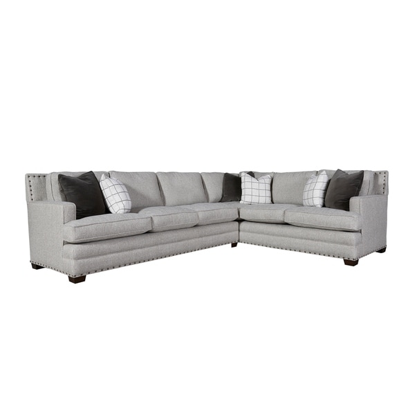 Curated Grey Nailhead Riley Left Arm Sectional Sofa Free Curated Grey Nailhead Riley Left Arm Sectional Sofa