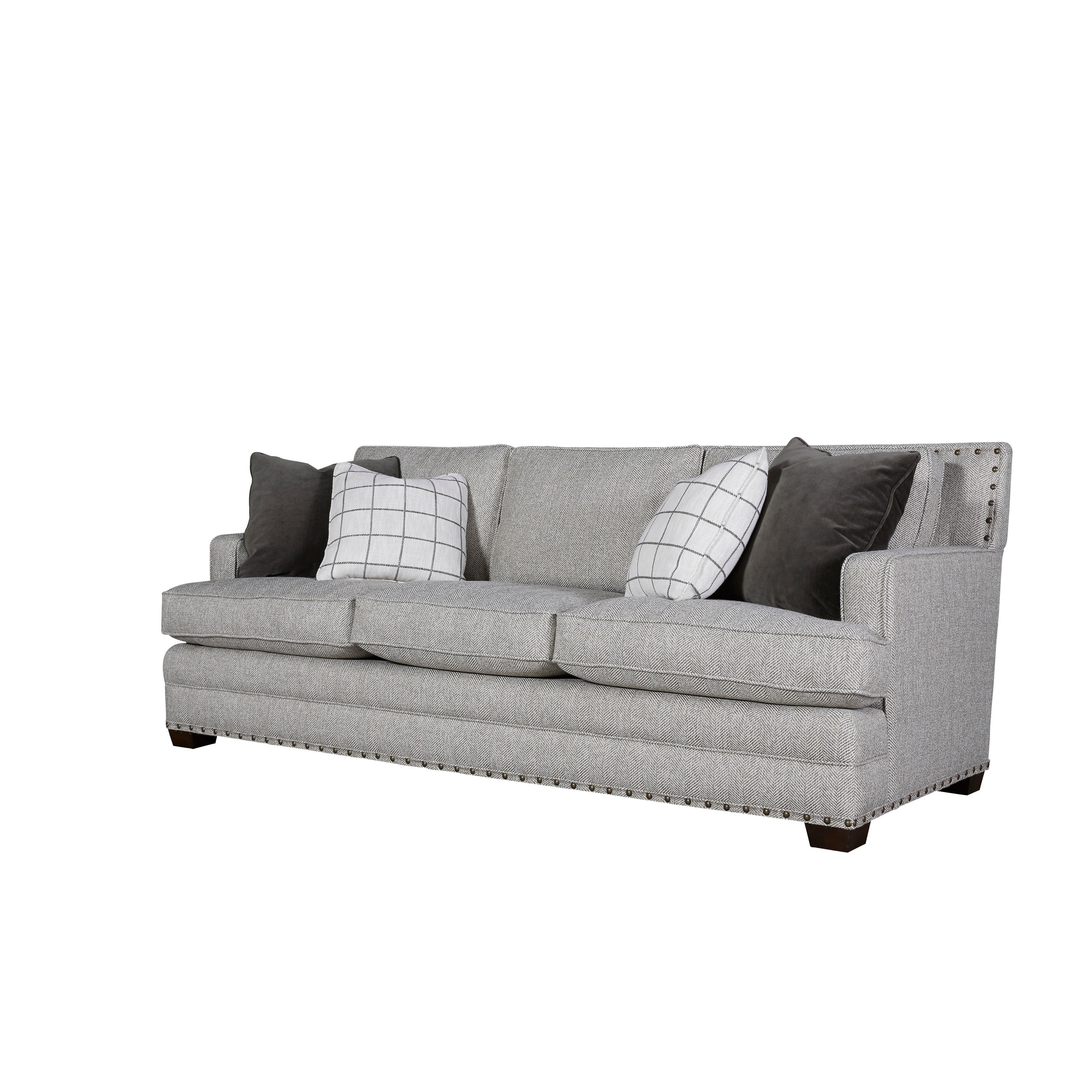 Curated Grey Nailhead Riley Sofa Curated Grey Nailhead Riley Sofa