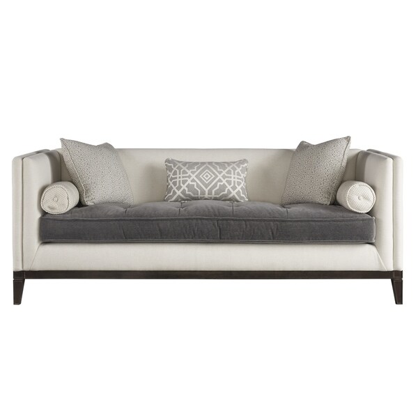 Curated Ivory And Grey On Tufted Hartley Sofa Free Curated Ivory And Grey On Tufted Hartley Sofa