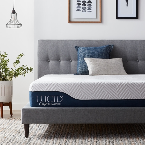 LUCID Comfort Collection 10-inch Gel and Aloe Vera Hybrid Memory Foam Mattress. Opens flyout.
