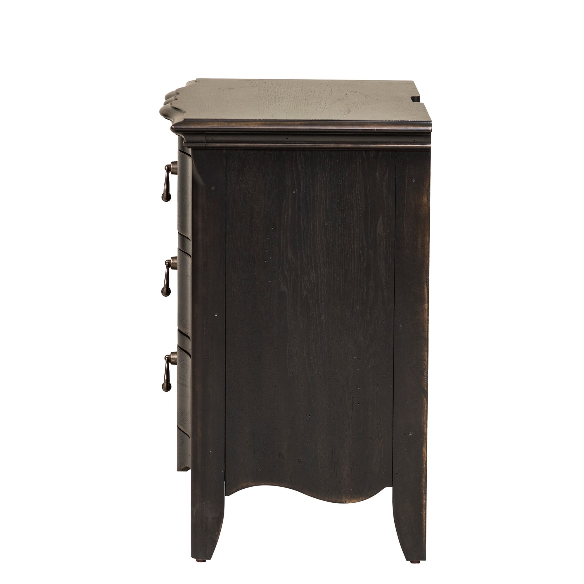 Shop Chesapeake Wire Brushed Antique Black 3 Drawer Nightstand On Sale Overstock 18705636