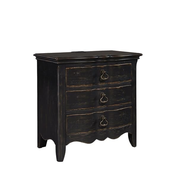 Shop Chesapeake Wire Brushed Antique Black 3 Drawer Nightstand On Sale Overstock 18705636