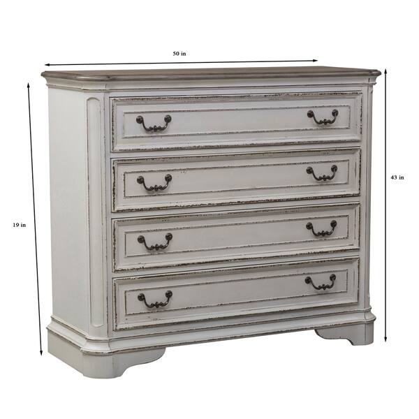 Shop Magnolia Manor Antique White Media Chest On Sale