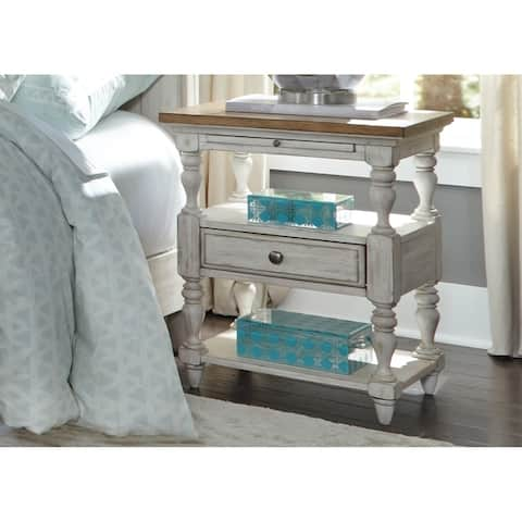 Farmhouse Reimagined Antique White Chestnut Top 1 Drawer Night