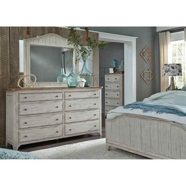 Shop Farmhouse Reimagined Antique White Dresser And Mirror On