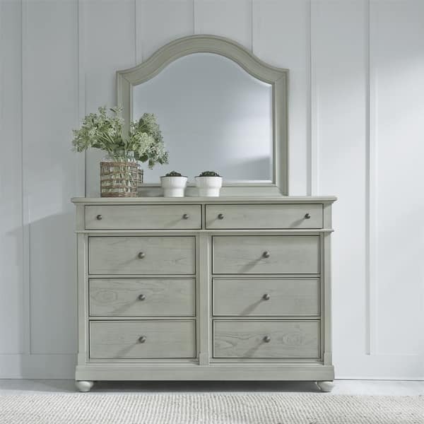 Shop Harbor View Iii Dove Grey Opt Dresser And Mirror On Sale