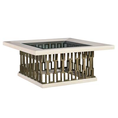 Synchronicity Morning Light Glass Top Square Cocktail Table