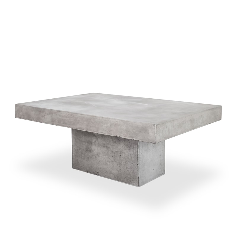 Aurelle Home Grey Concrete Modern Coffee Table - 31.5" x 47" x 18.5"