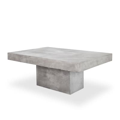 Aurelle Home Grey Concrete Modern Coffee Table - 31.5" x 47" x 18.5"