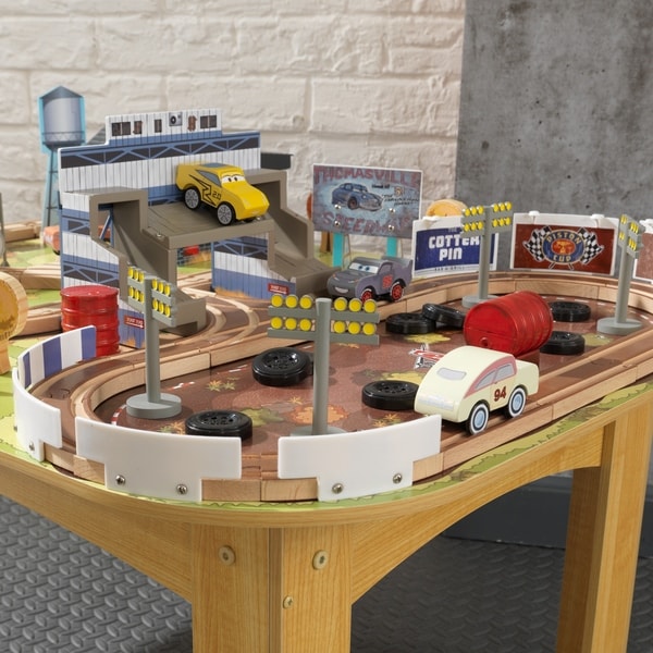 wooden car track table