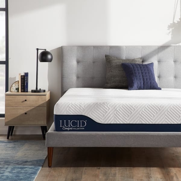 Lucid Comfort Collection 12 Inch Gel And Aloe Vera Hybrid Memory Foam Mattress On Sale Overstock 18706675