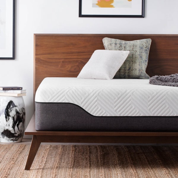 LUCID Comfort Collection 12-inch California King-size Bamboo Charcoal Memory Foam Hybrid Mattress