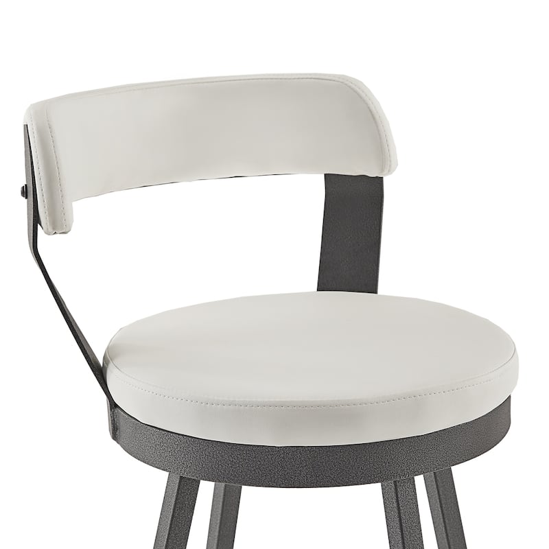 Harley Faux Leather Graphite Grey Metal Swivel Stools (Set of 2) by iNSPIRE Q Modern