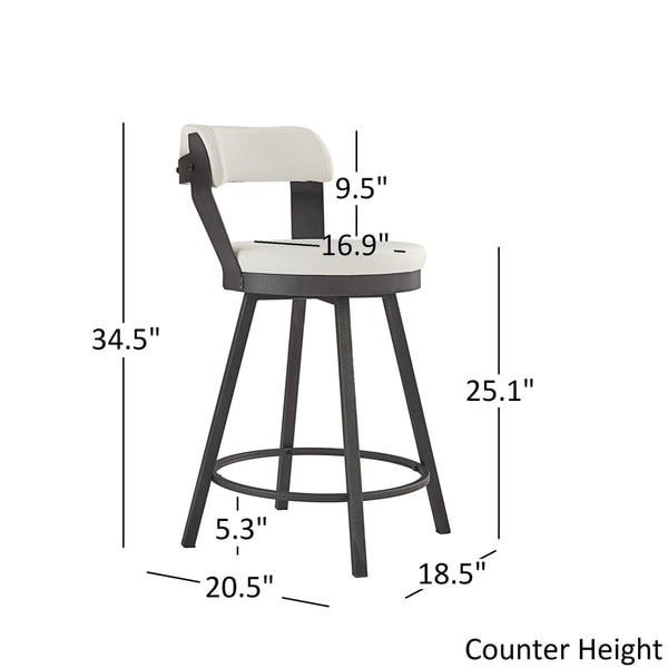 Harley Faux Leather Metal Swivel Stools (Set of 2) by iNSPIRE Q Modern