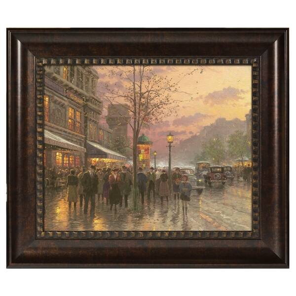 slide 1 of 2, Thomas Kinkade Boulevard Lights, Paris 16 x 20 Brushstroke Vignette