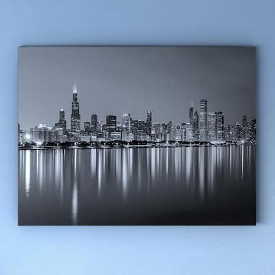Carbon Loft 'Chicago Skyline at Night' Cityscape Canvas Print