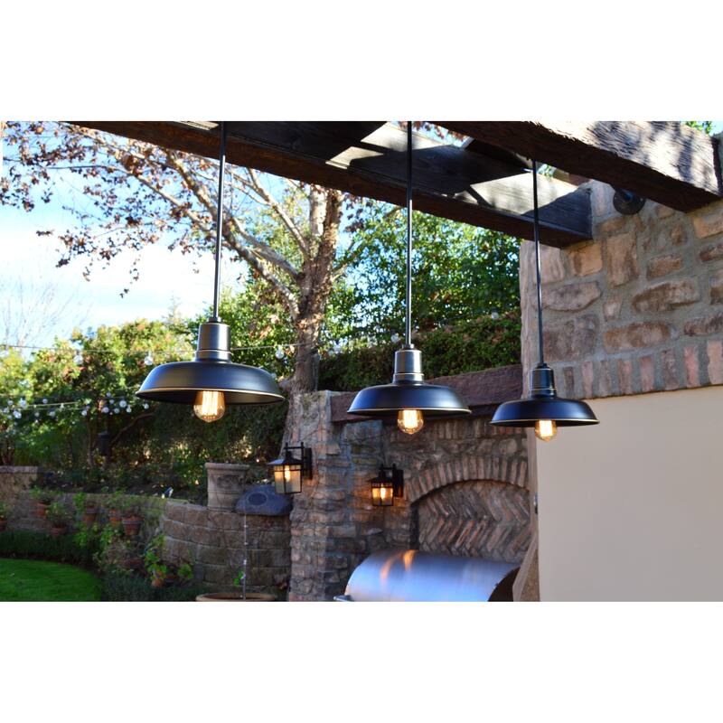 AA Warehousing Aurora 1 Light Outdoor Pendant in Imperial Black - Black