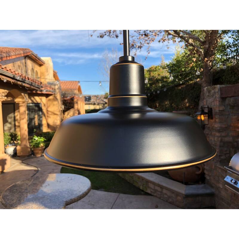 AA Warehousing Aurora 1 Light Outdoor Pendant in Imperial Black