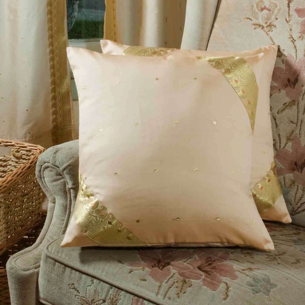Decorative handcrafted Cushion Cover Square Pillowcase Gold Pillowcases
