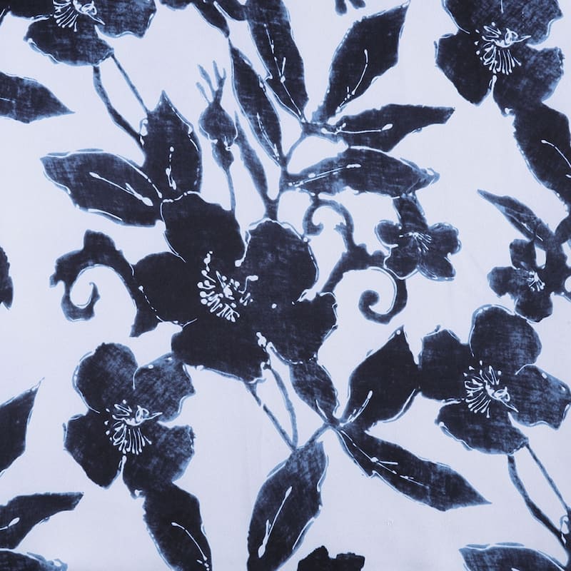 Exclusive Fabrics Hibiscus Blue Room Darkening Curtain Panel Pair (2 Panels)