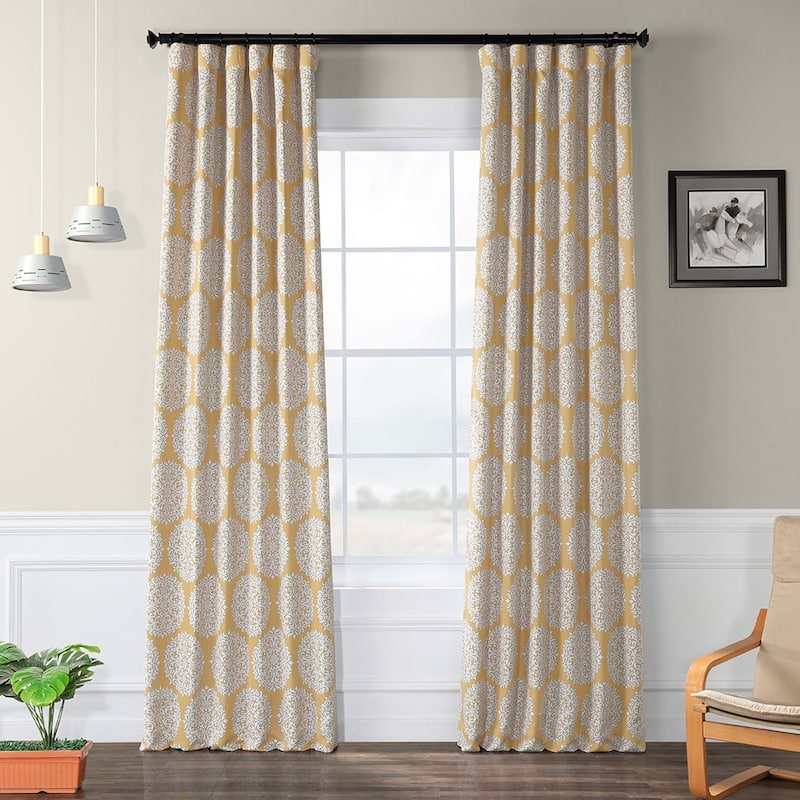 Exclusive Fabrics Meridian Room Darkening Curtain Panel Pair (2 Panels) - 50 X 84 - Meridian Gold
