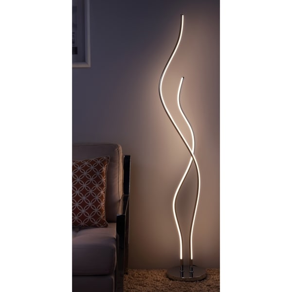 Cairo 63.75" LED Integrated Floor Lamp, Chrome