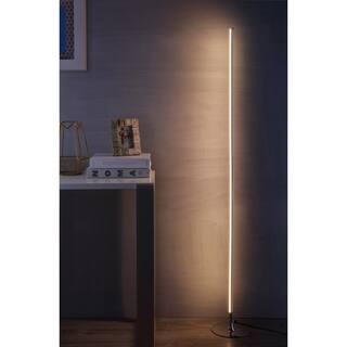 Iris 59.5" LED Integrated Floor Lamp, Chrome by JONATHAN Y