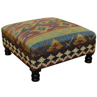 Rustic Ottomans Storage For Less Handmade Herat Oriental Tribal Kilim Upholstered Ottoman