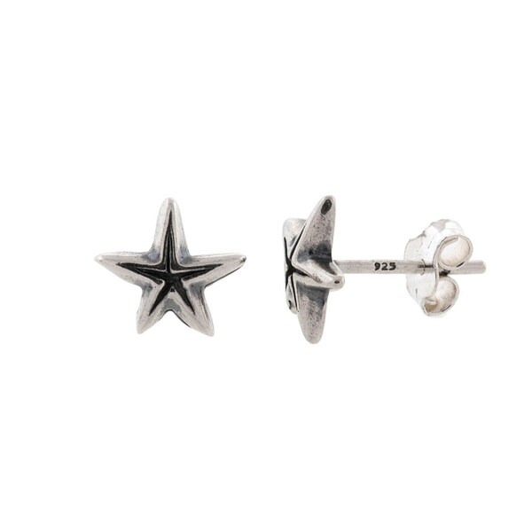 Pori Jewelers Rhodium Plated 925 Sterling Silver Star Stud Pori Jewelers Rhodium Plated 925 Sterling Silver Star Stud Earrings
