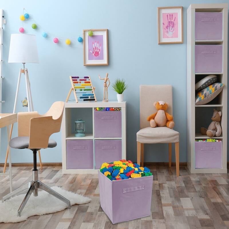Foldable Storage Cubes - 6 Pack, Pastel Purple