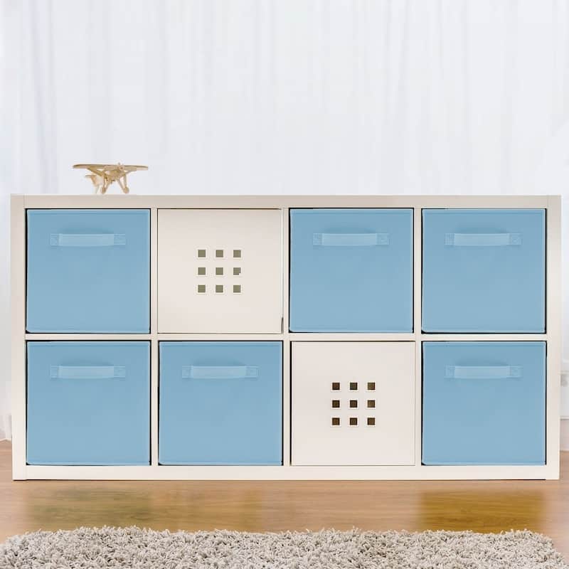 Sorbus Foldable Storage Cube Basket Bin (6 Pack, Pastel Blue)