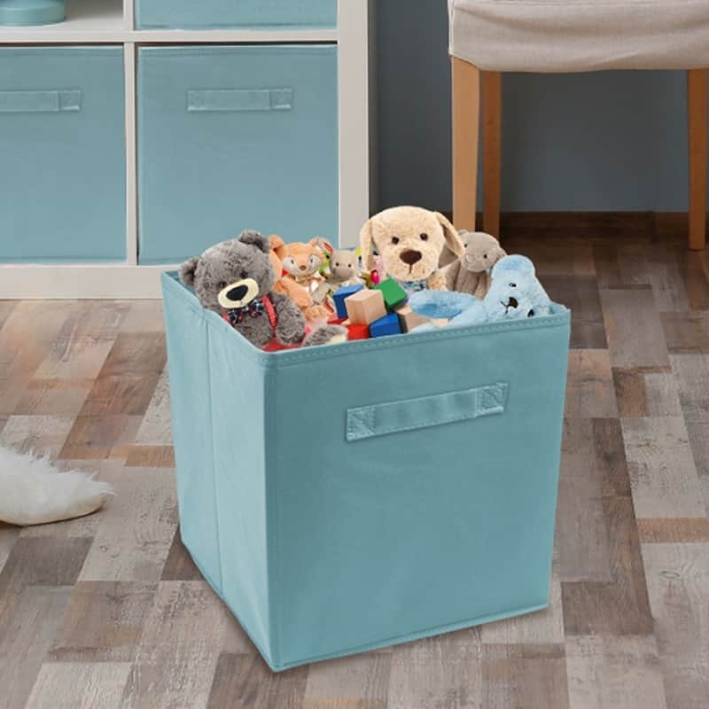 Sorbus Foldable Storage Cube Basket Bin (6 Pack, Pastel Blue)