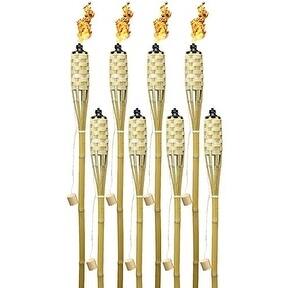 Matney Torches - Includes Metal Oil Canisters with Covers to Extinguish flame (8 Pack)