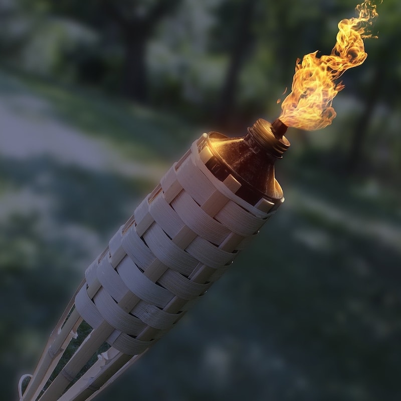 Matney Torches - Includes Metal Oil Canisters with Covers to Extinguish flame (8 Pack)