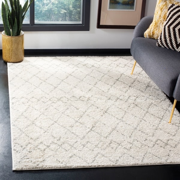 slide 1 of 2, Safavieh Berber Shag Cream/ Light Grey Rug - 9' x 12'