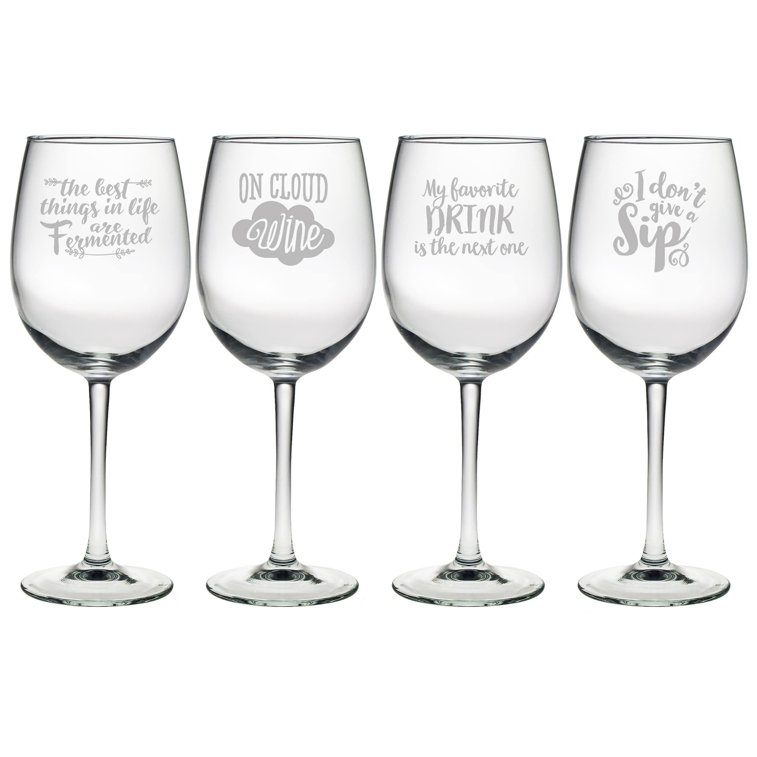 Botanic Garden 19 Ounce Set of 4 Stemless Wine Glasses (Assorted)