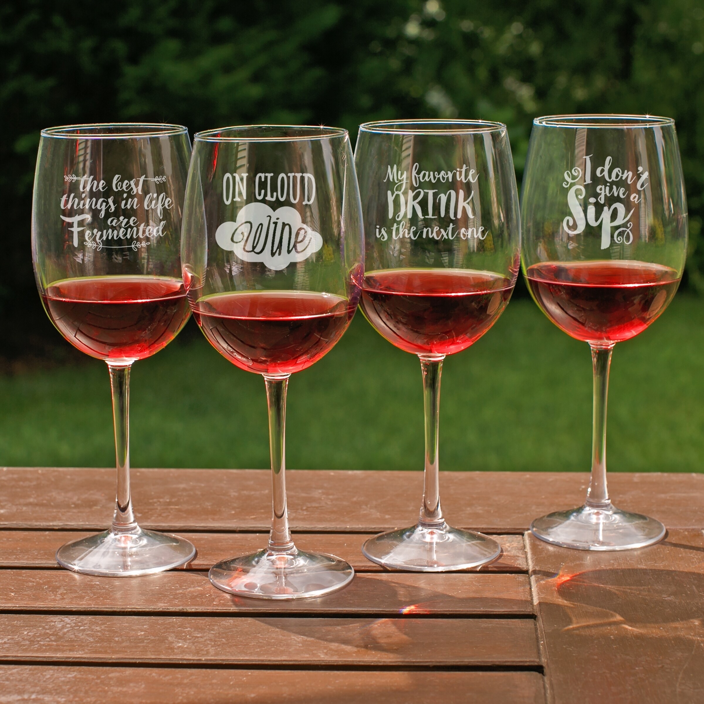 Botanic Garden 19 Ounce Set of 4 Stemless Wine Glasses (Assorted)