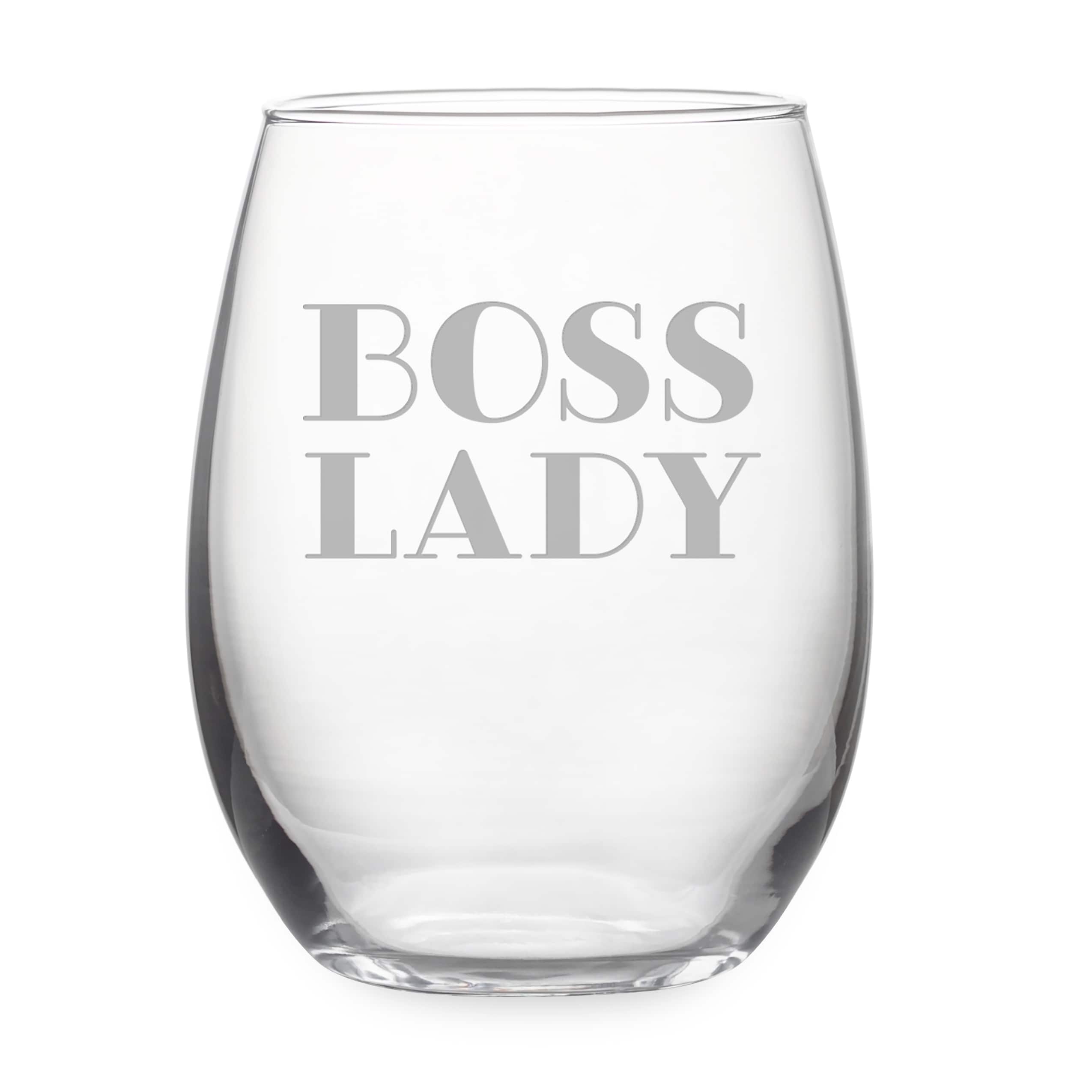 boss lady wine glass