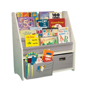 Kid Kraft Grey Pattern White Canvas Sling Bookshelf - Free ...