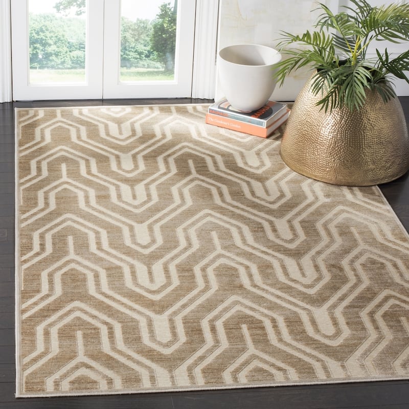 SAFAVIEH Paradise Kinneret Modern Viscose Rug - 7'6" x 10'6" - Soft Anthracite/Cream