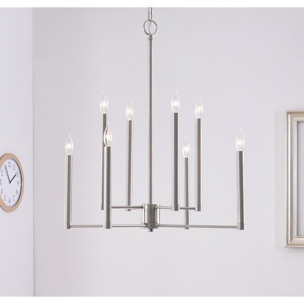 Design Craft Lumiere Silver Brushed Steel 8-light Chandelier