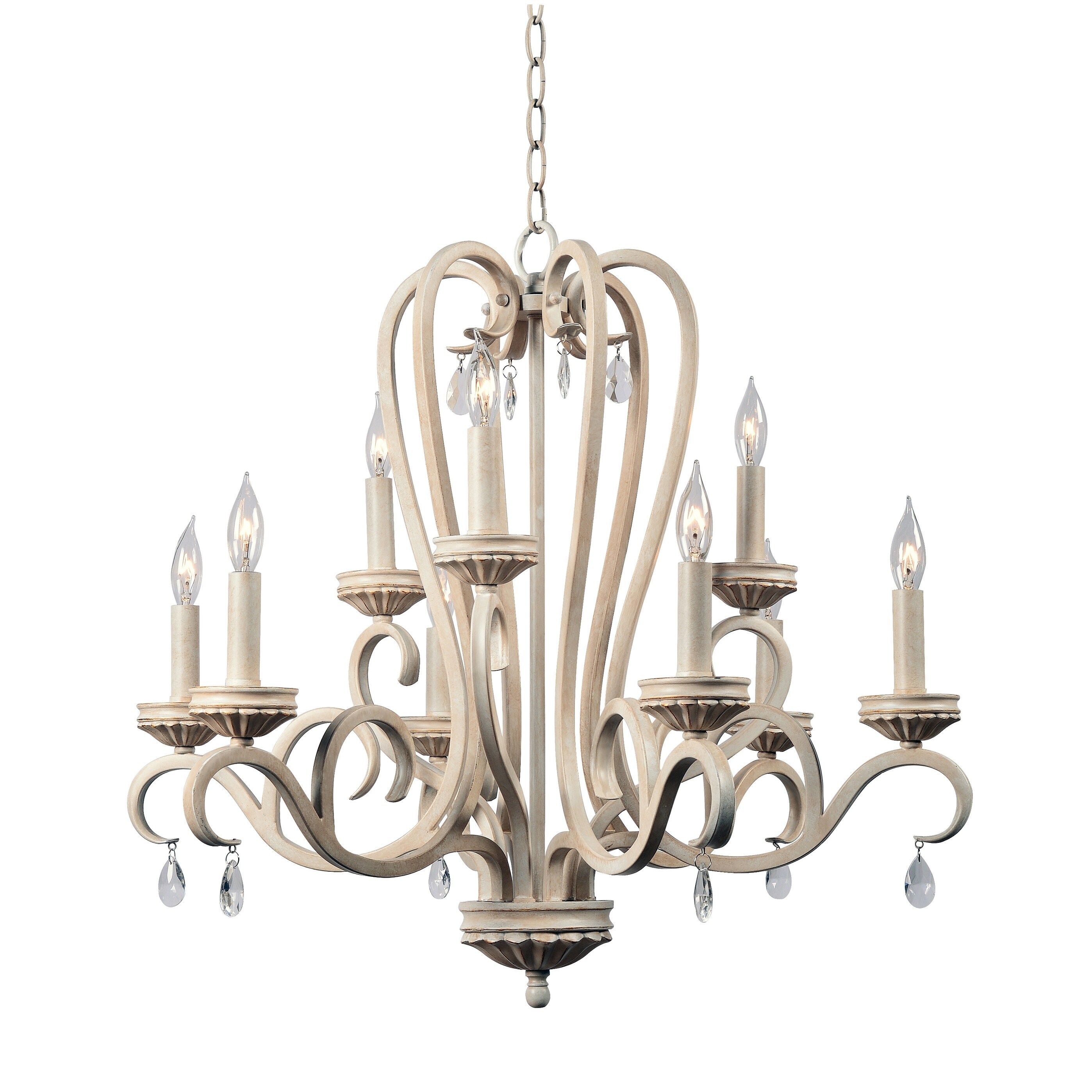 Nicola Weathered White 9 Light Chandelier - Chandeliers For Bedrooms by Overstock.com
