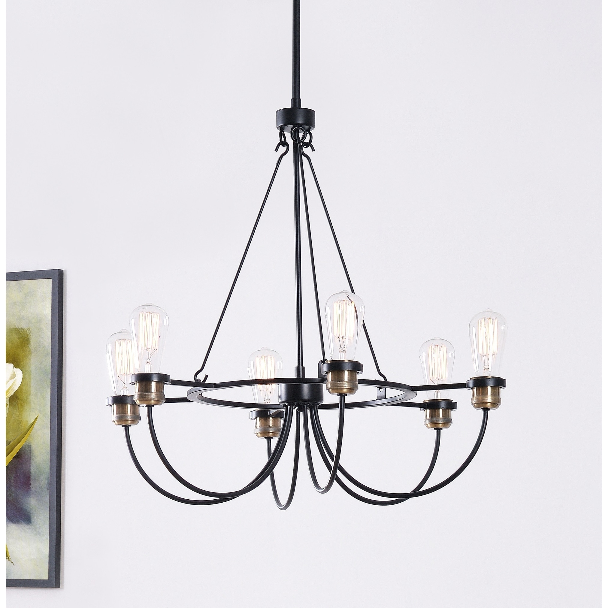 Design Craft Aiden Black 6-Light Chandelier - Chandeliers For Bedrooms by Overstock.com