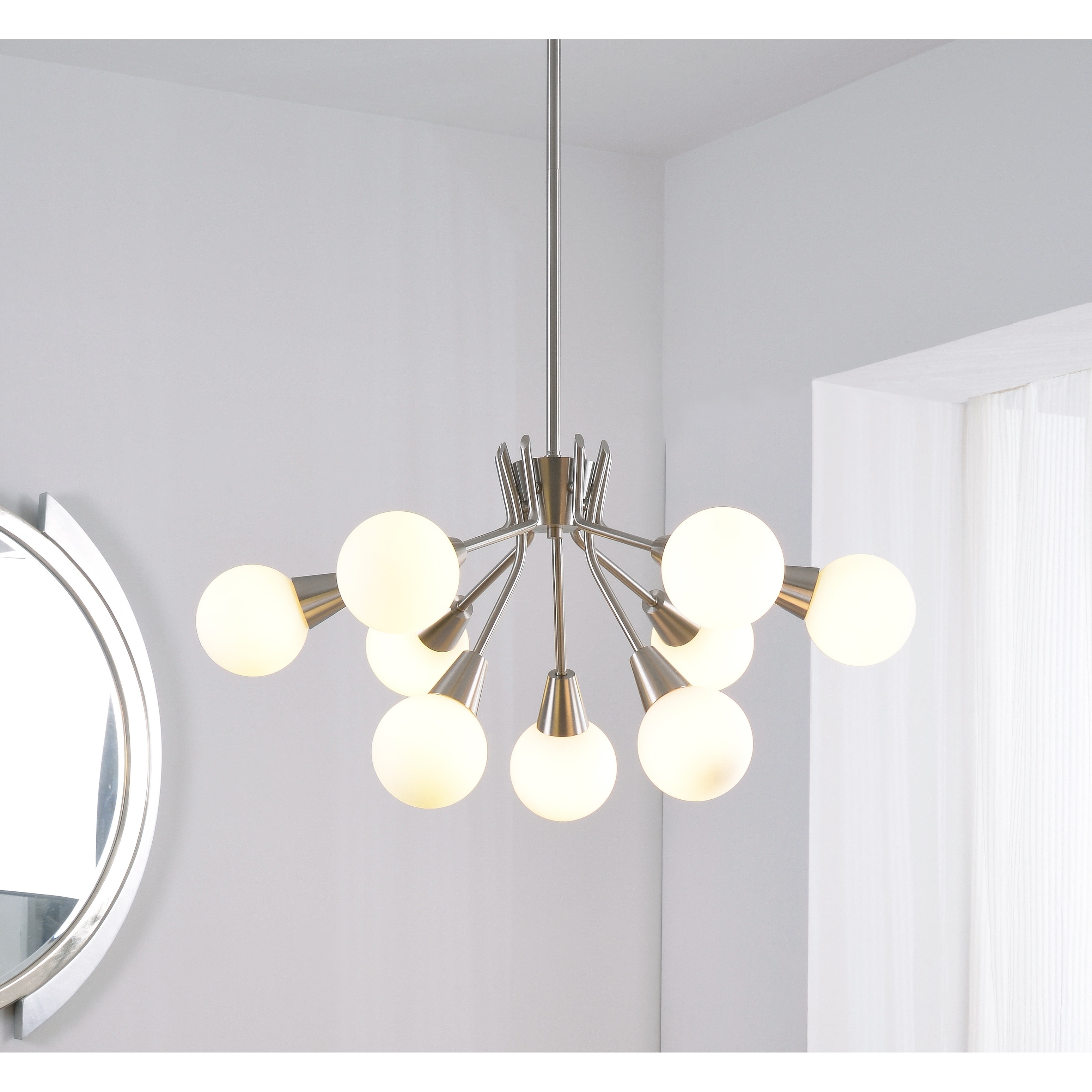 Vince Brushed Steel 9 Light Chandelier - Chandeliers For Bedrooms by Overstock.com