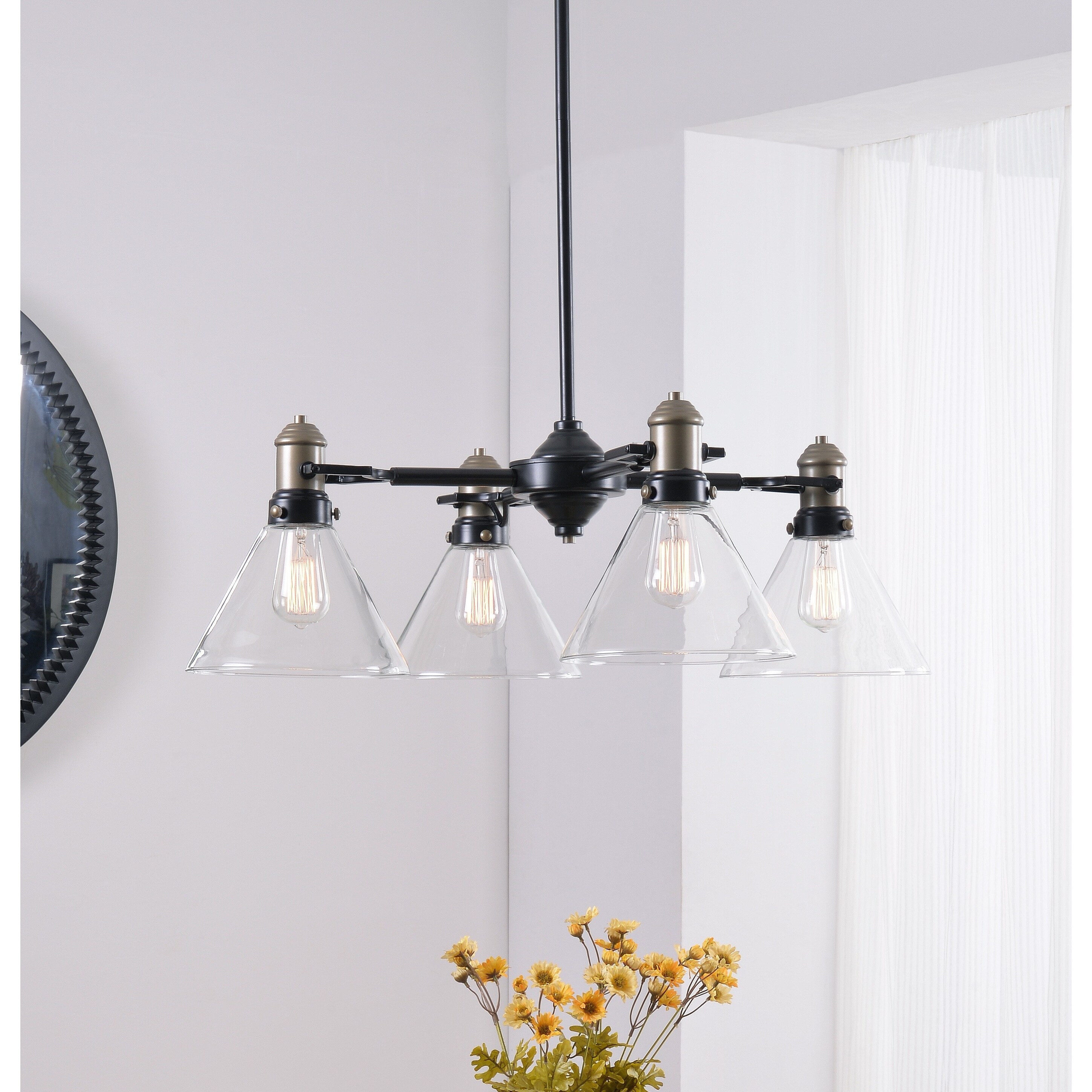 Lookout Antique Brass 4 Light Chandelier - Chandeliers For Bedrooms by Overstock.com