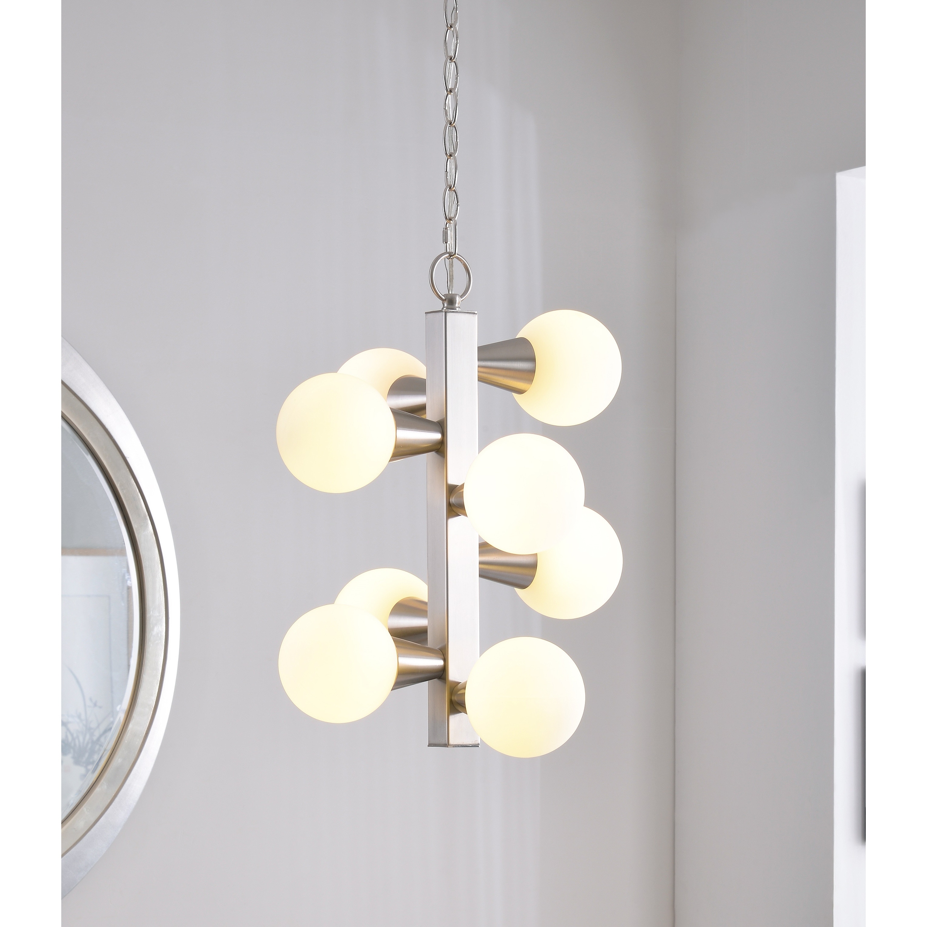 Vince Brushed Steel 8 Light Chandelier - Chandeliers For Bedrooms by Overstock.com