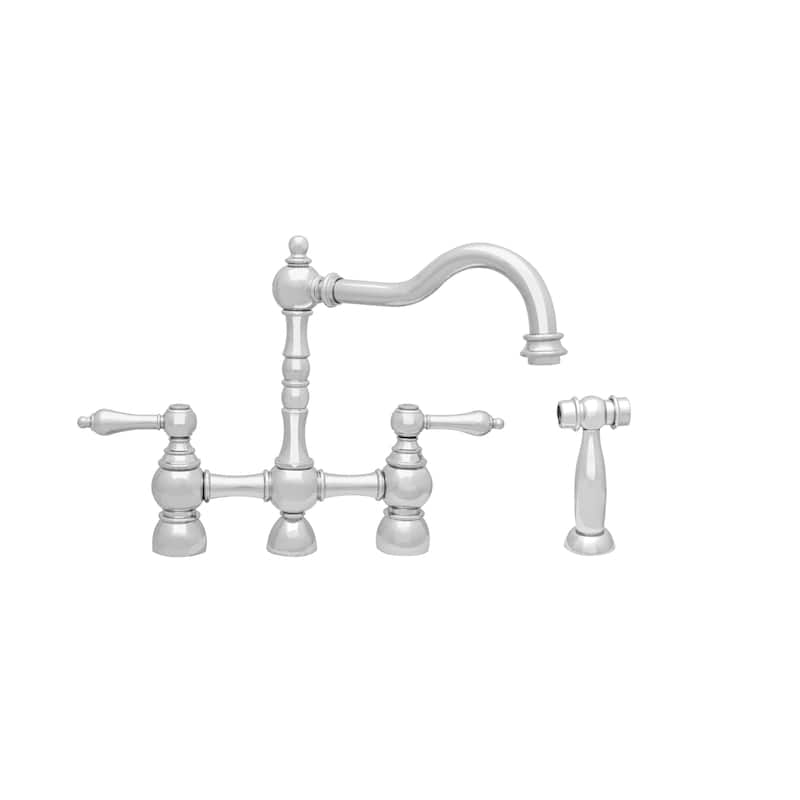 Whitehaus Collection Englishhaus Kitchen Faucet - 1-2 GPM - Double Handle - Polished/Nickel Finish